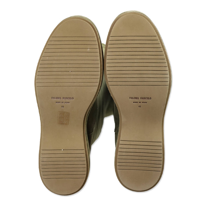 Paloma Barcelo Roy Crosta Olive Suede Over-The-Knee Platform Boots