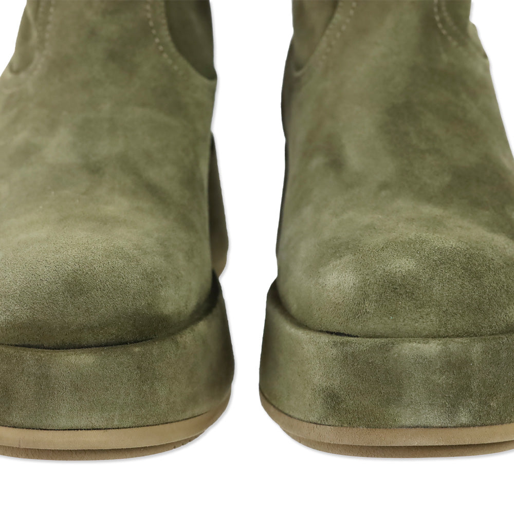 Paloma Barcelo Roy Crosta Olive Suede Over-The-Knee Platform Boots