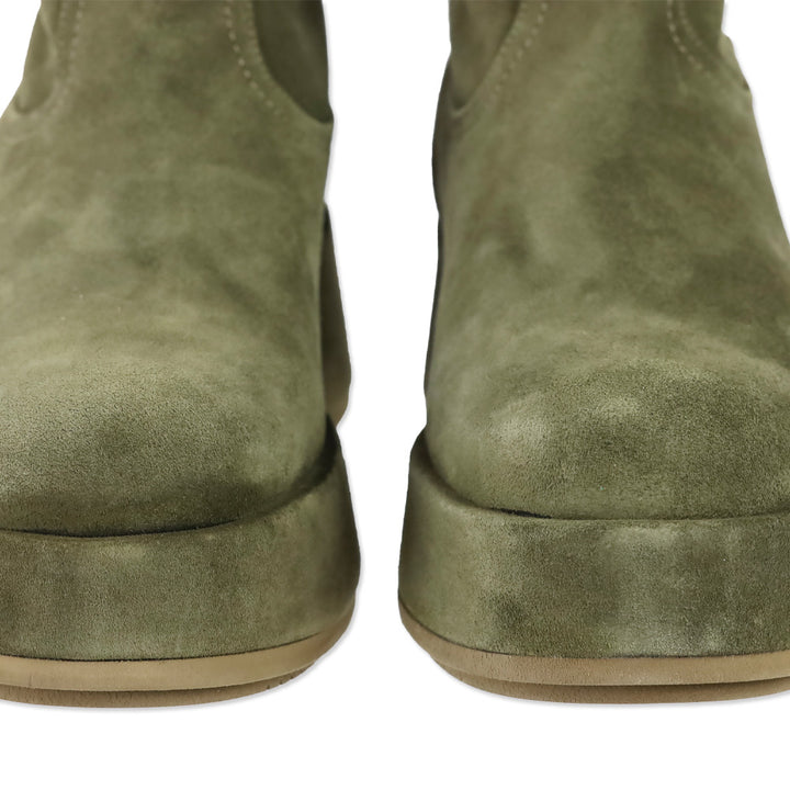 Paloma Barcelo Roy Crosta Olive Suede Over-The-Knee Platform Boots