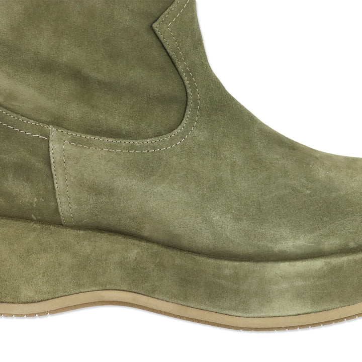 Paloma Barcelo Roy Crosta Olive Suede Over-The-Knee Platform Boots