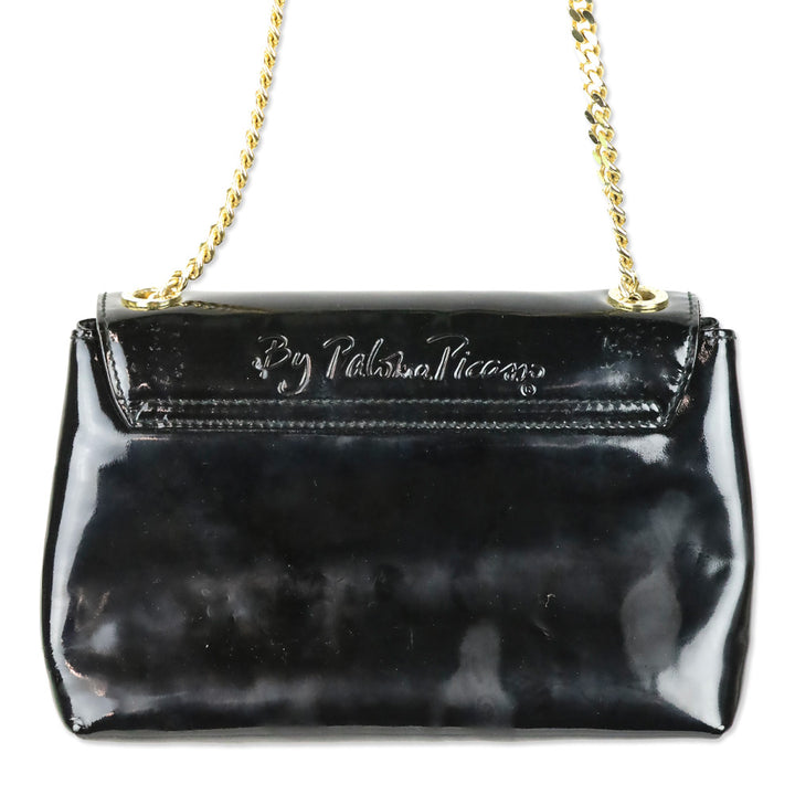 Paloma Picasso Black Patent Leather Chain Crossbody Bag