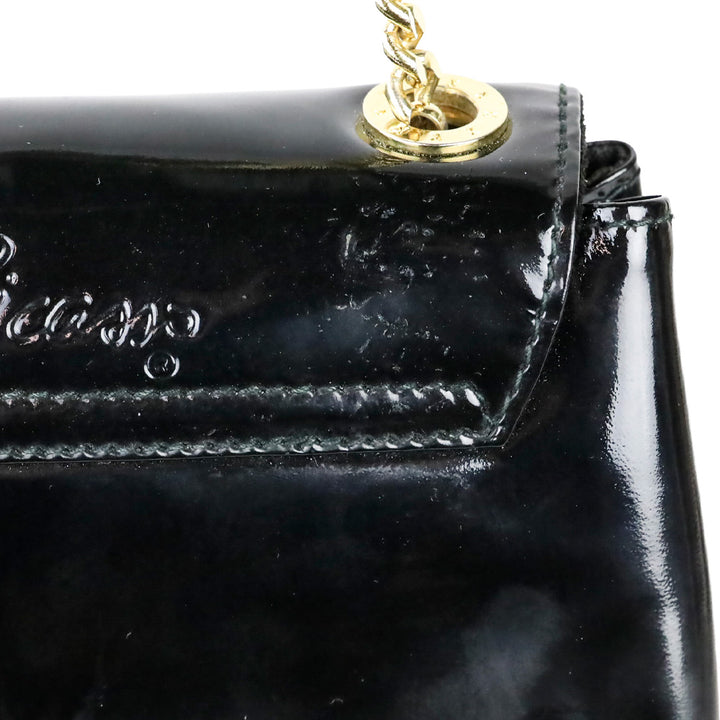 Paloma Picasso Black Patent Leather Chain Crossbody Bag