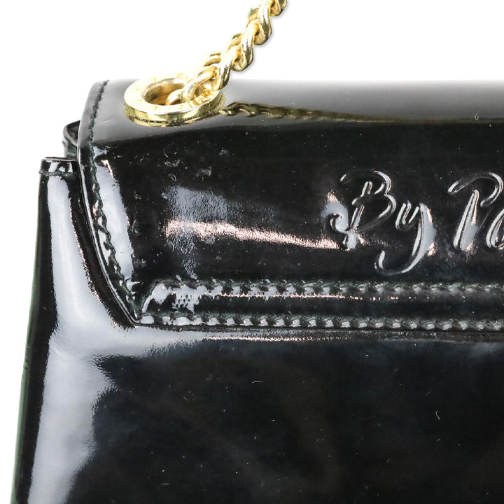Paloma Picasso Black Patent Leather Chain Crossbody Bag