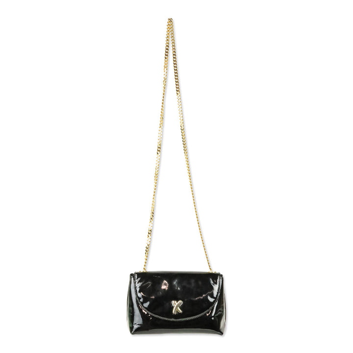 Paloma Picasso Black Patent Leather Chain Crossbody Bag