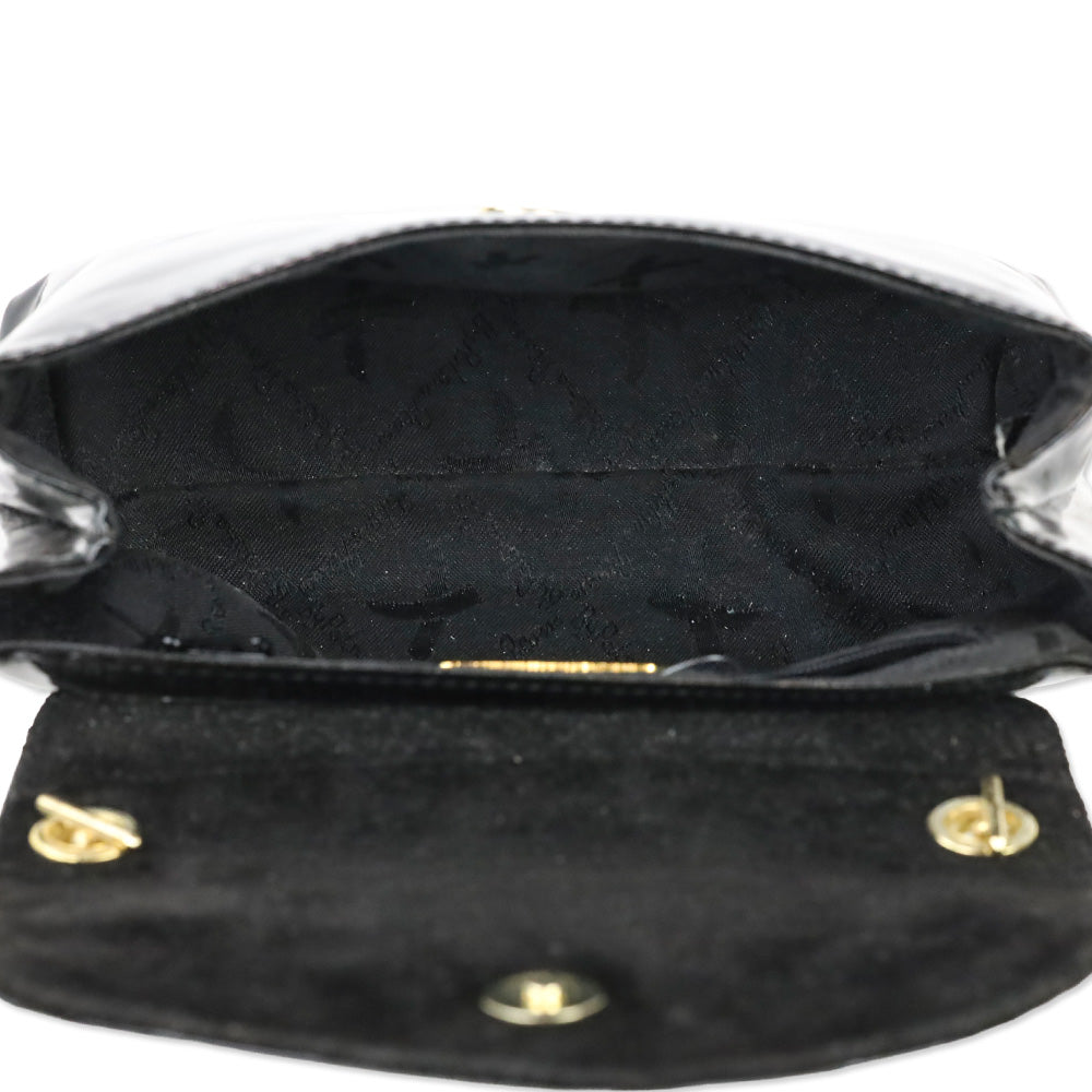 Paloma Picasso Black Patent Leather Chain Crossbody Bag