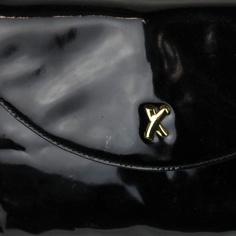 Paloma Picasso Black Patent Leather Crossbody Saddle Bag