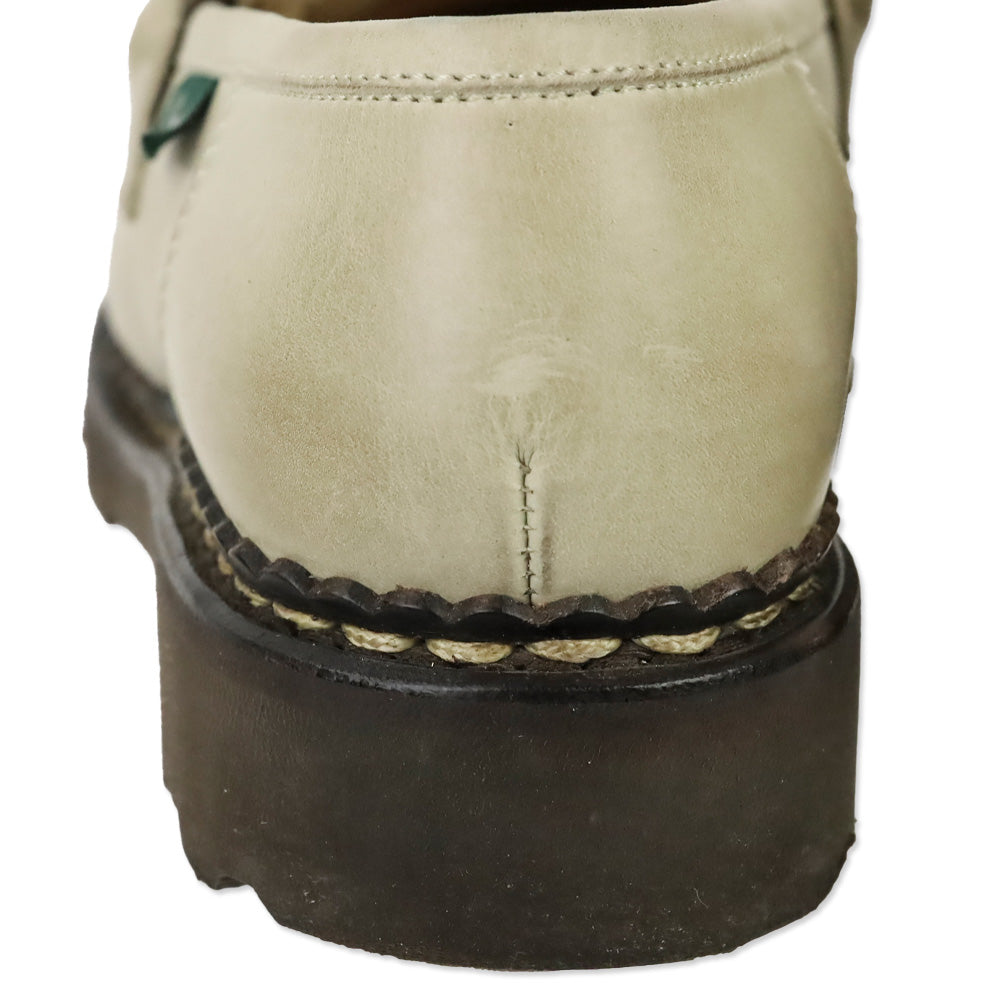 Paraboot Orsay Lapin Beige Leather Rabbit Fur Penny Loafer