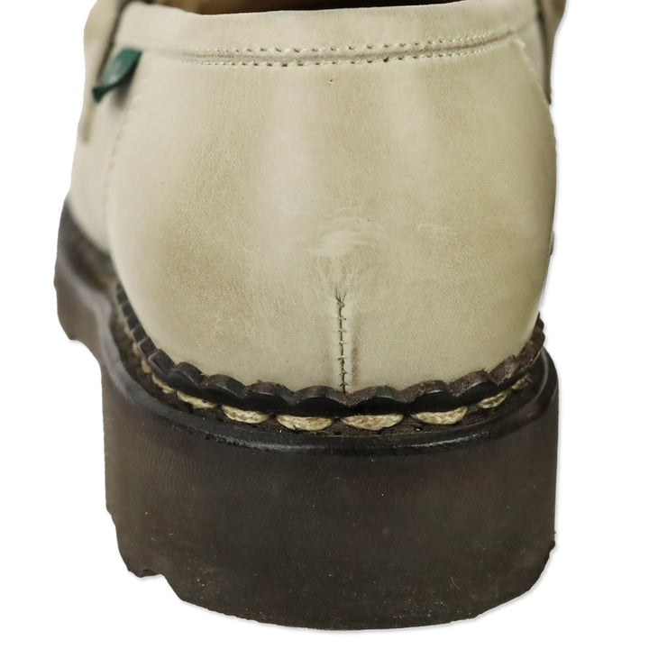 Paraboot Orsay Lapin Beige Leather Rabbit Fur Penny Loafer