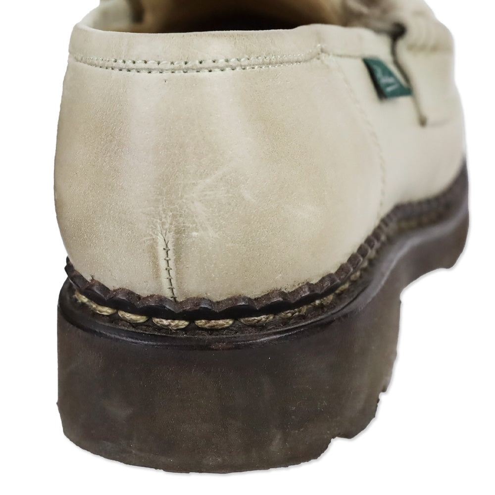 Paraboot Orsay Lapin Beige Leather Rabbit Fur Penny Loafer