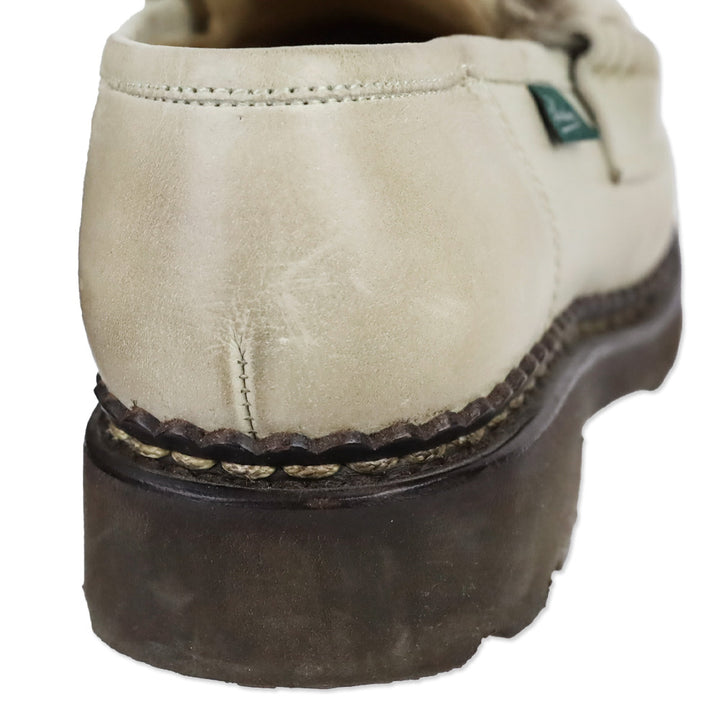 Paraboot Orsay Lapin Beige Leather Rabbit Fur Penny Loafer