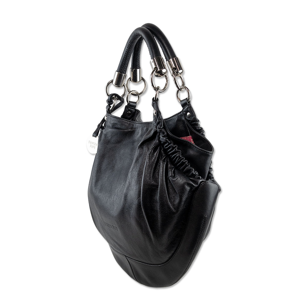 Parizia Pepe Black Leather Shoulder Bag