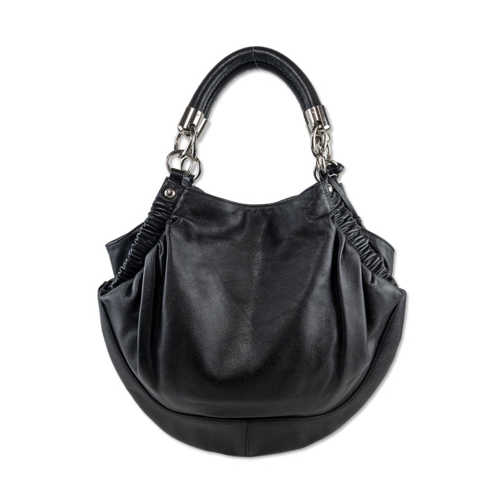 Parizia Pepe Black Leather Shoulder Bag