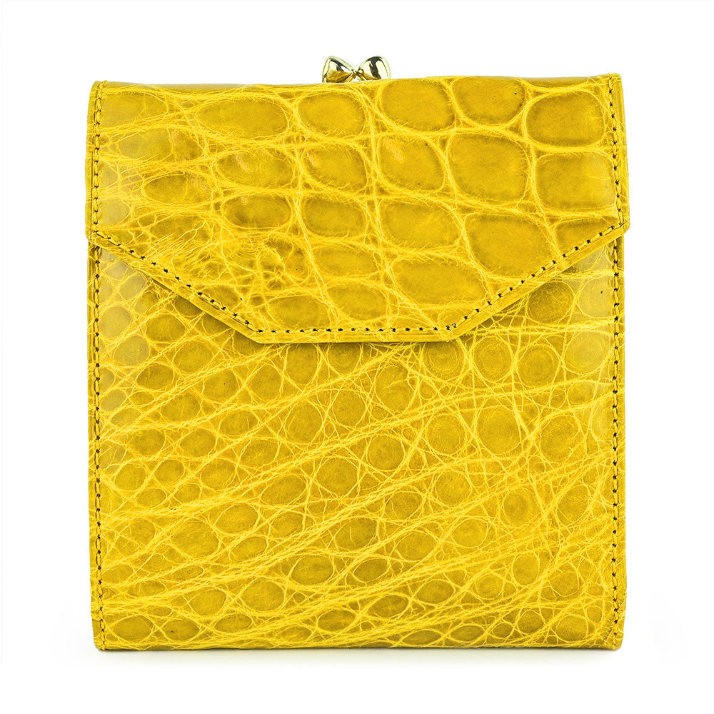 Parmeggiani Yellow Crocodile Wallet