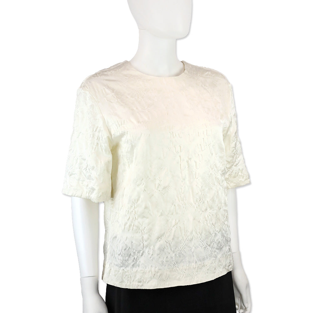 Partow Ivory Audrey Velvet Top