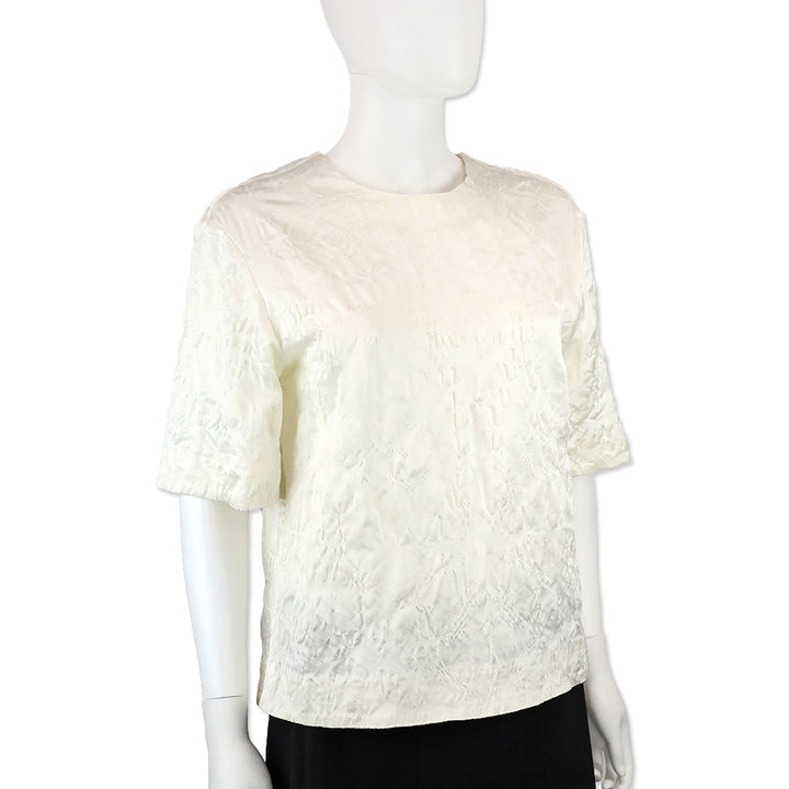 Partow Ivory Audrey Velvet Top