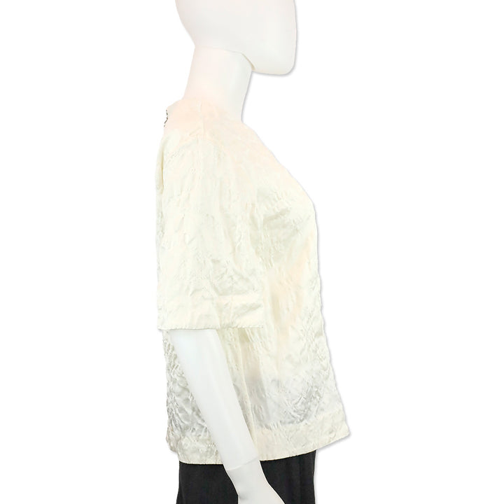 Partow Ivory Audrey Velvet Top