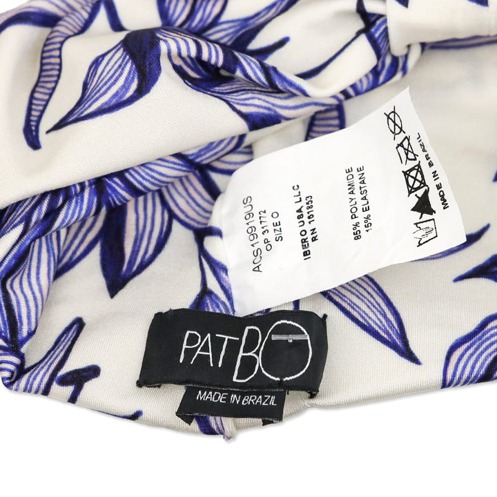 Patbo Blue/White Lily Print Twist Knot Headband