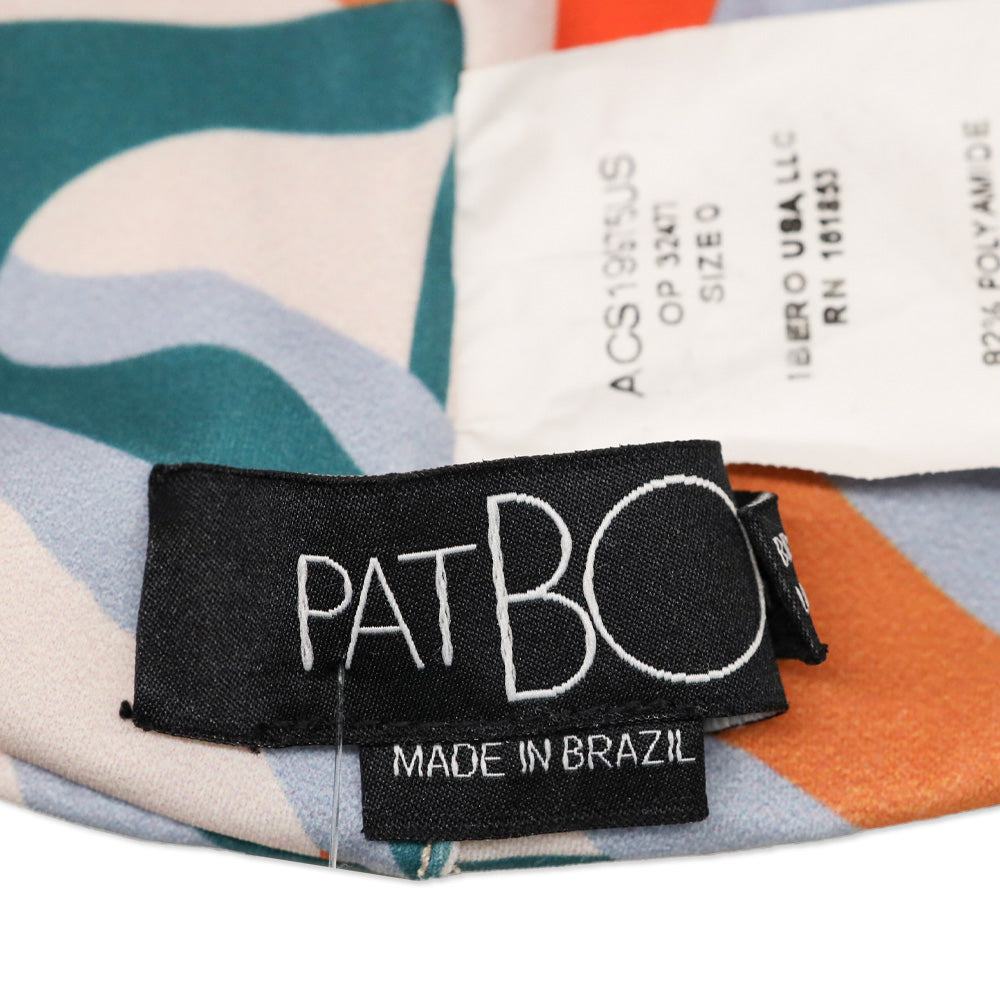 Patbo Orange/Teal Leaf Print Twist Knot Headband