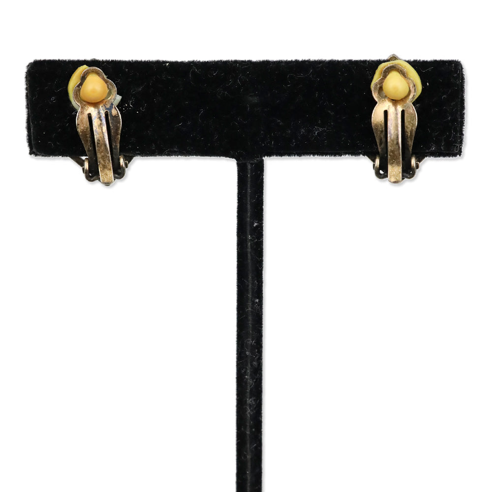 Patricia Locke Multicolor Stone Square Clip On Earrings