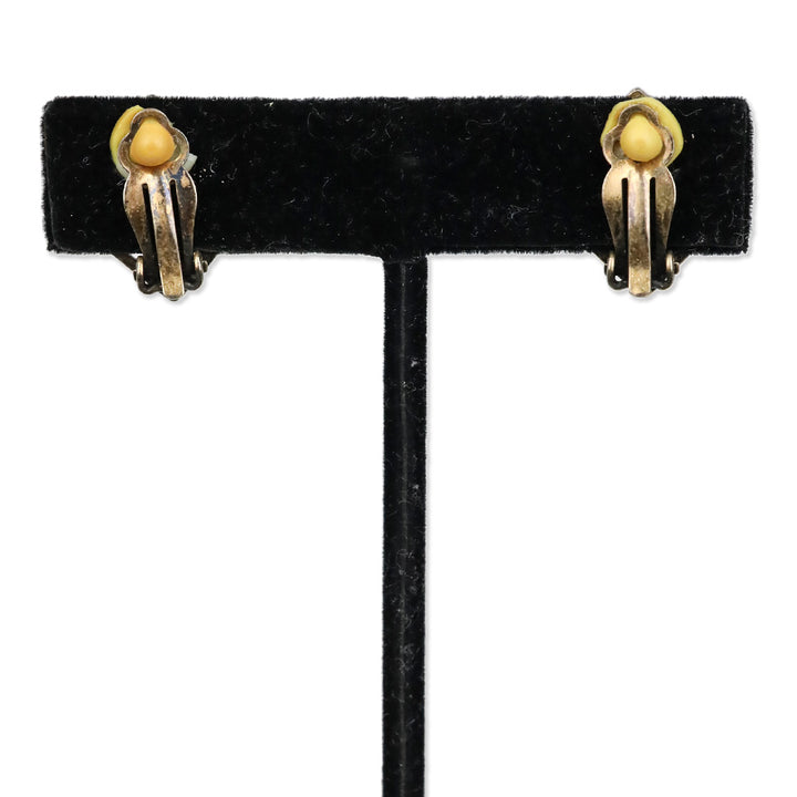 Patricia Locke Multicolor Stone Square Clip On Earrings