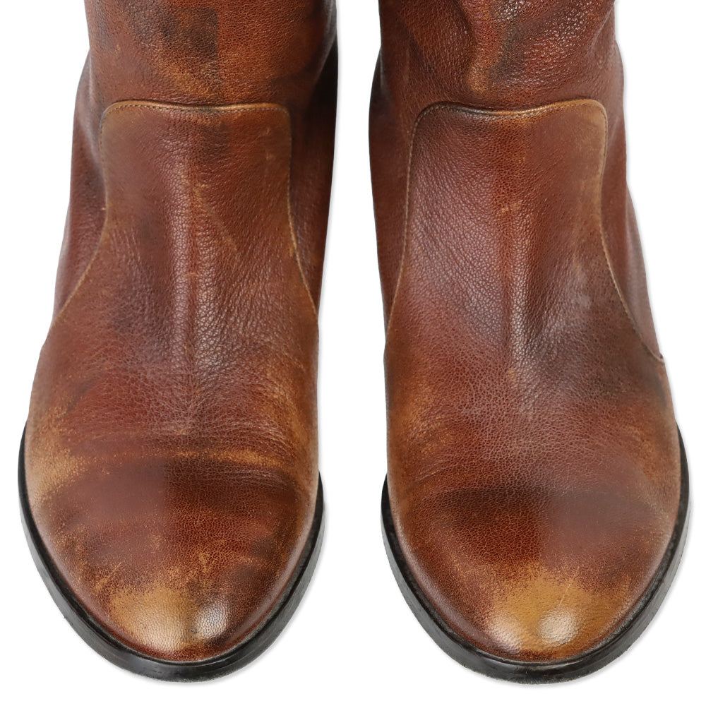 Patrizia Pepe Brown Studded Western Boot