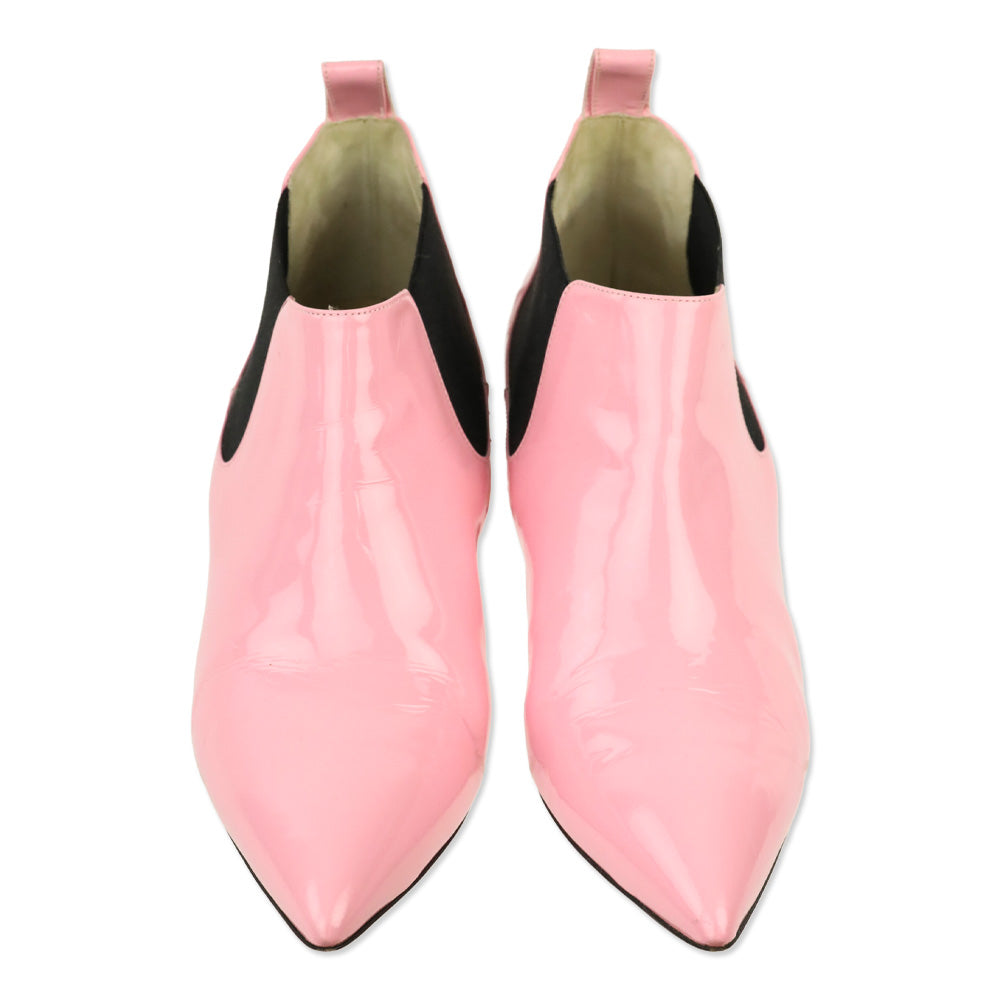 Paul Andrew Pink Patent Leather Chelsea Bootie