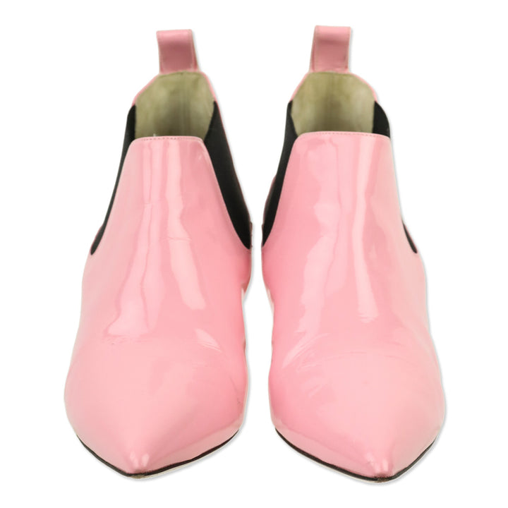 Paul Andrew Pink Patent Leather Chelsea Bootie