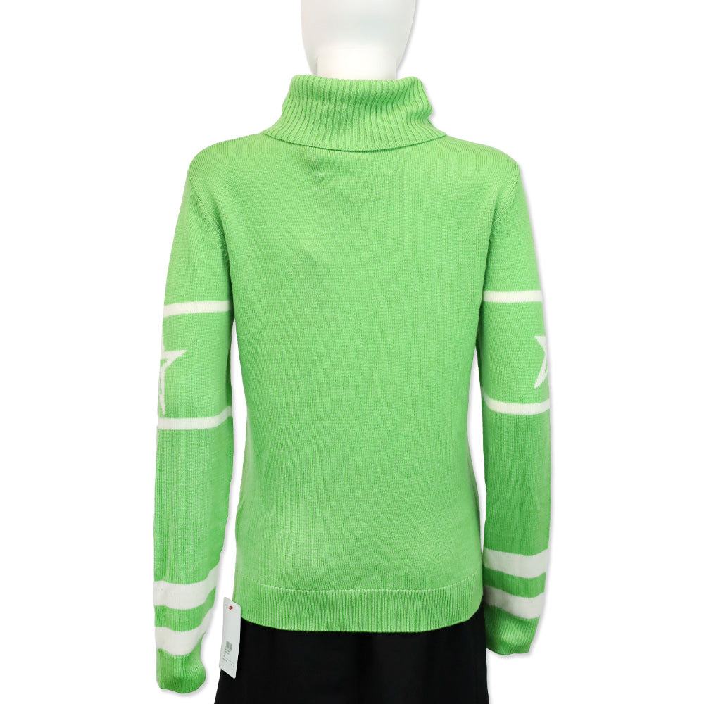 Perfect Moment Green Schild Intarsia Merino Wool-Knit Turtleneck Sweater