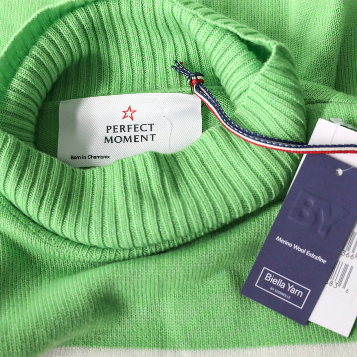 Perfect Moment Green Schild Intarsia Merino Wool-Knit Turtleneck Sweater