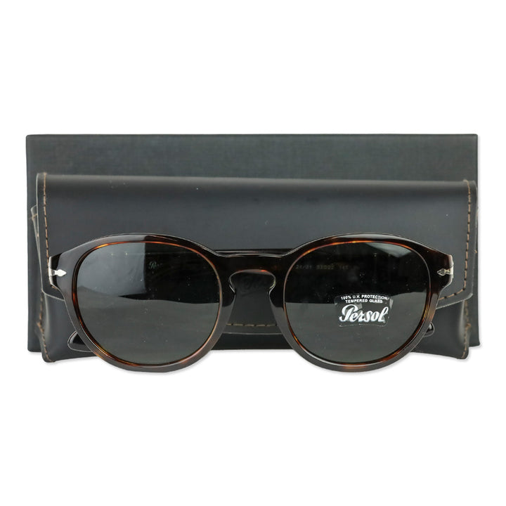 Persol Havana Acetate Round Sunglasses