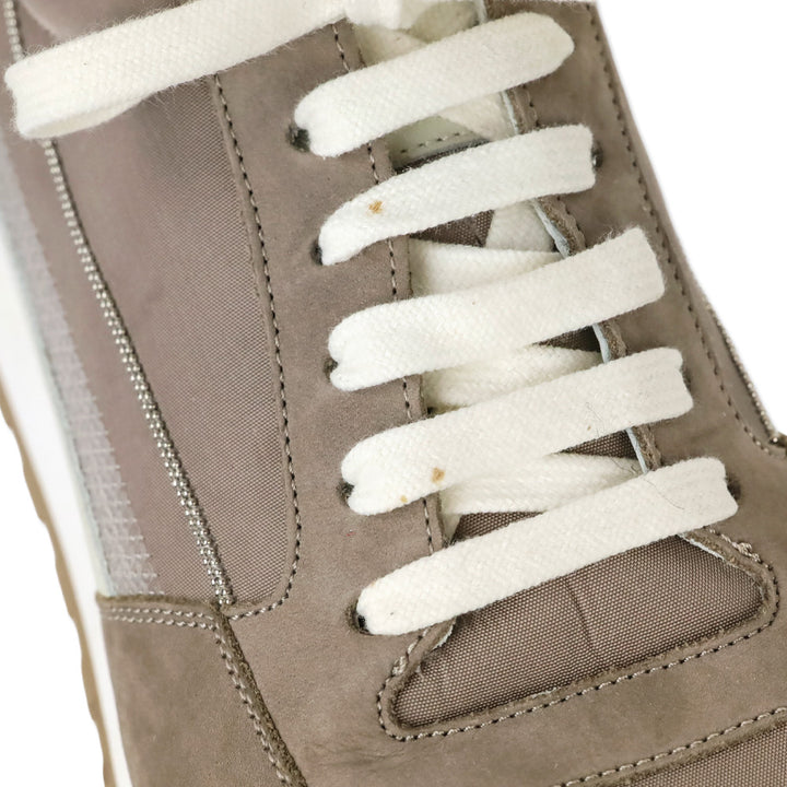 Peserico Amber Beige Nubuck Sequin Low-Top Sneaker