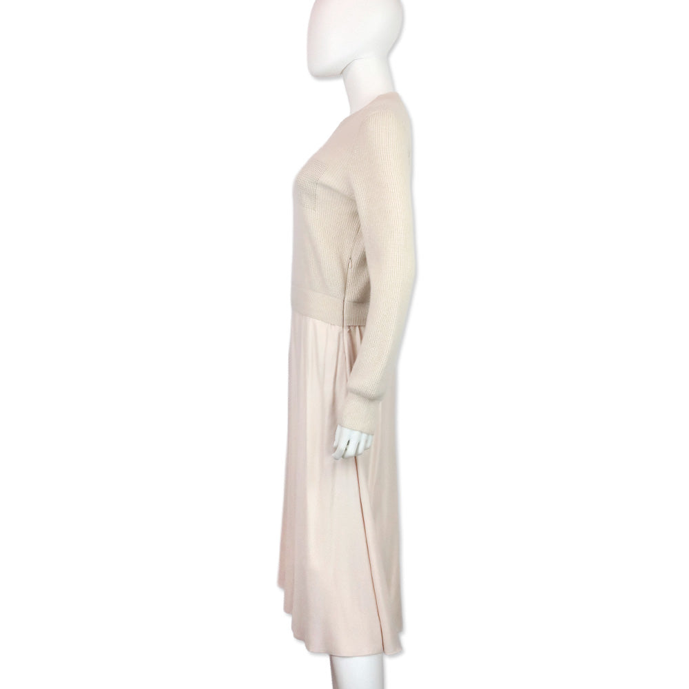 Peserico Powder Pink Knitted Sweater Midi Dress