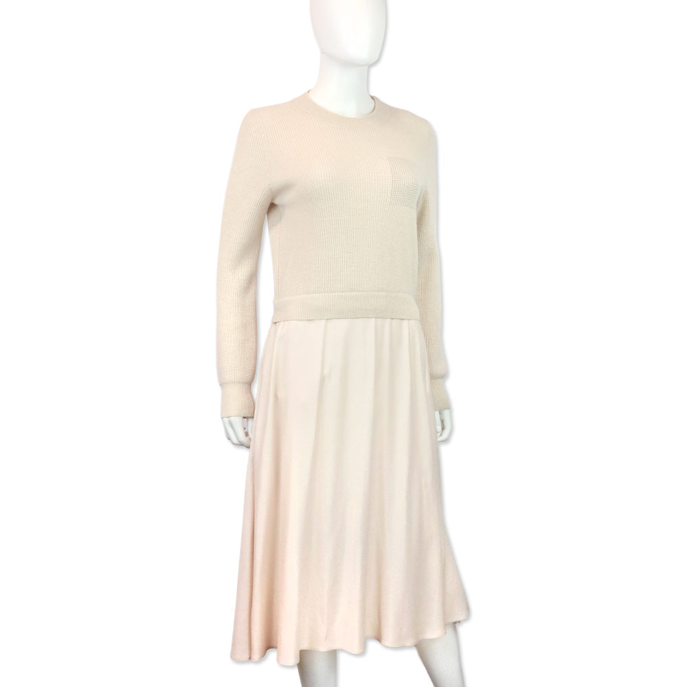 Peserico Powder Pink Knitted Sweater Midi Dress