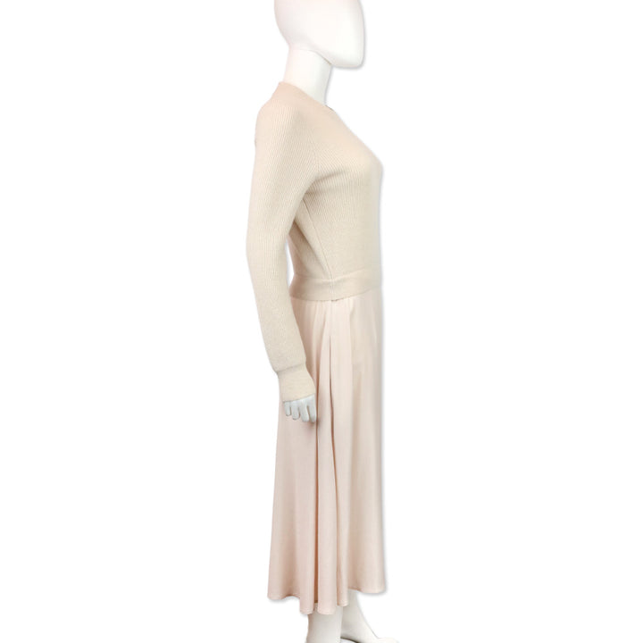 Peserico Powder Pink Knitted Sweater Midi Dress