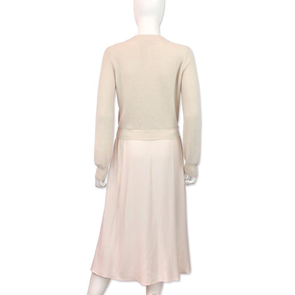 Peserico Powder Pink Knitted Sweater Midi Dress