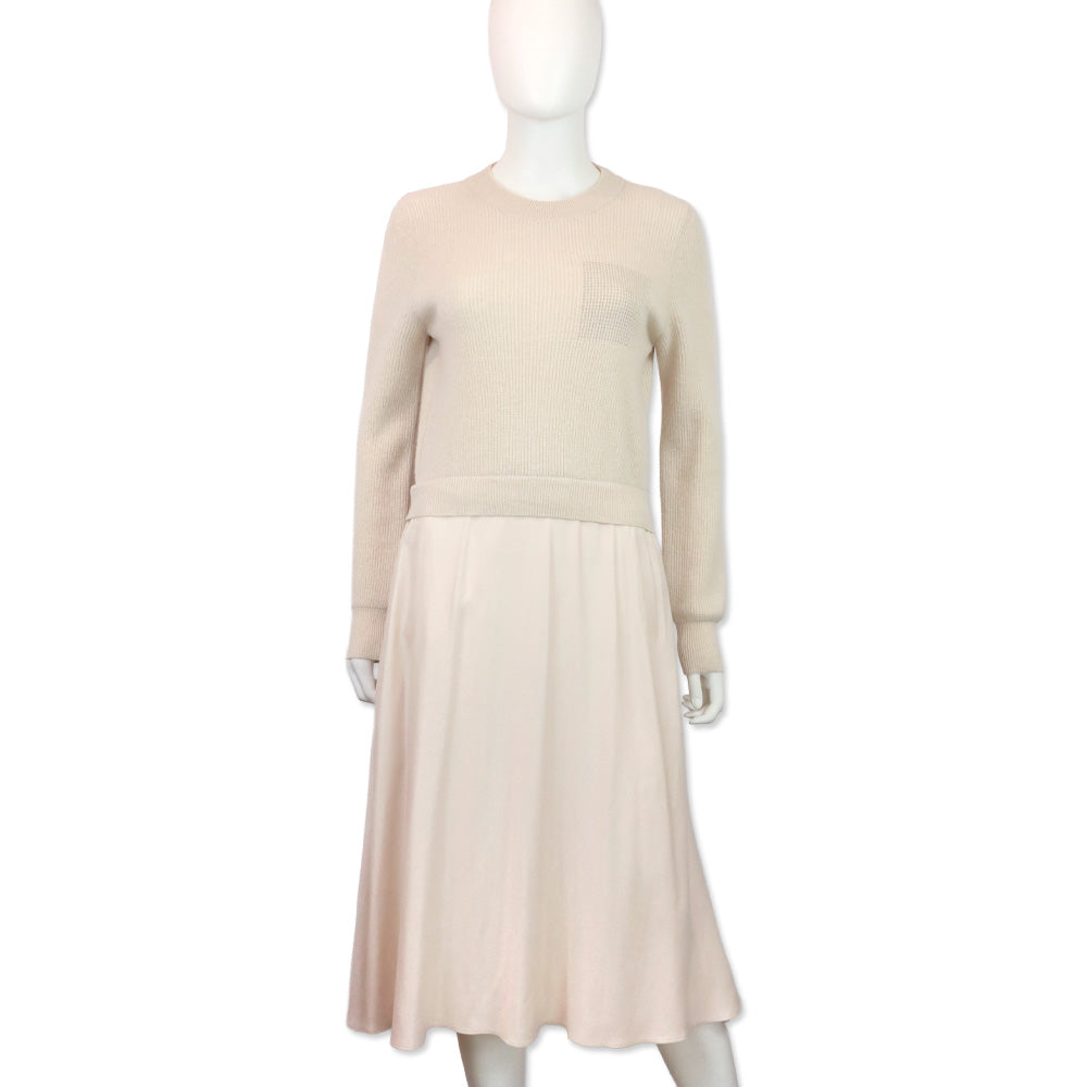 Peserico Powder Pink Knitted Sweater Midi Dress