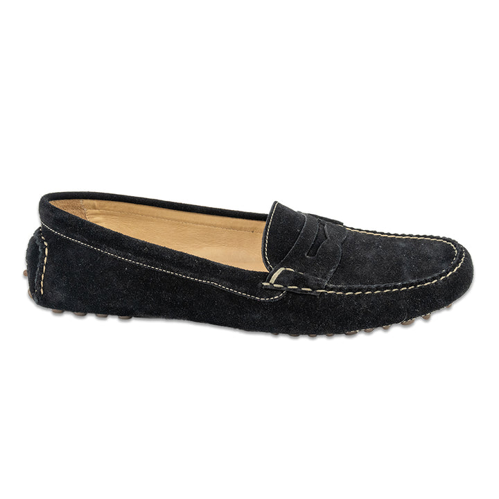 Peter Millar Black Suede Penny Drivers