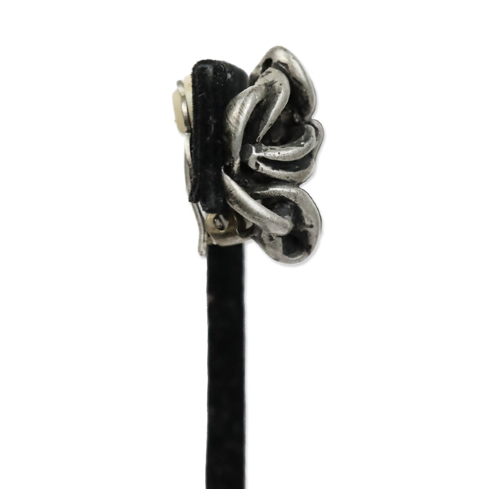 Pewter Woven Stud Clip On Earrings