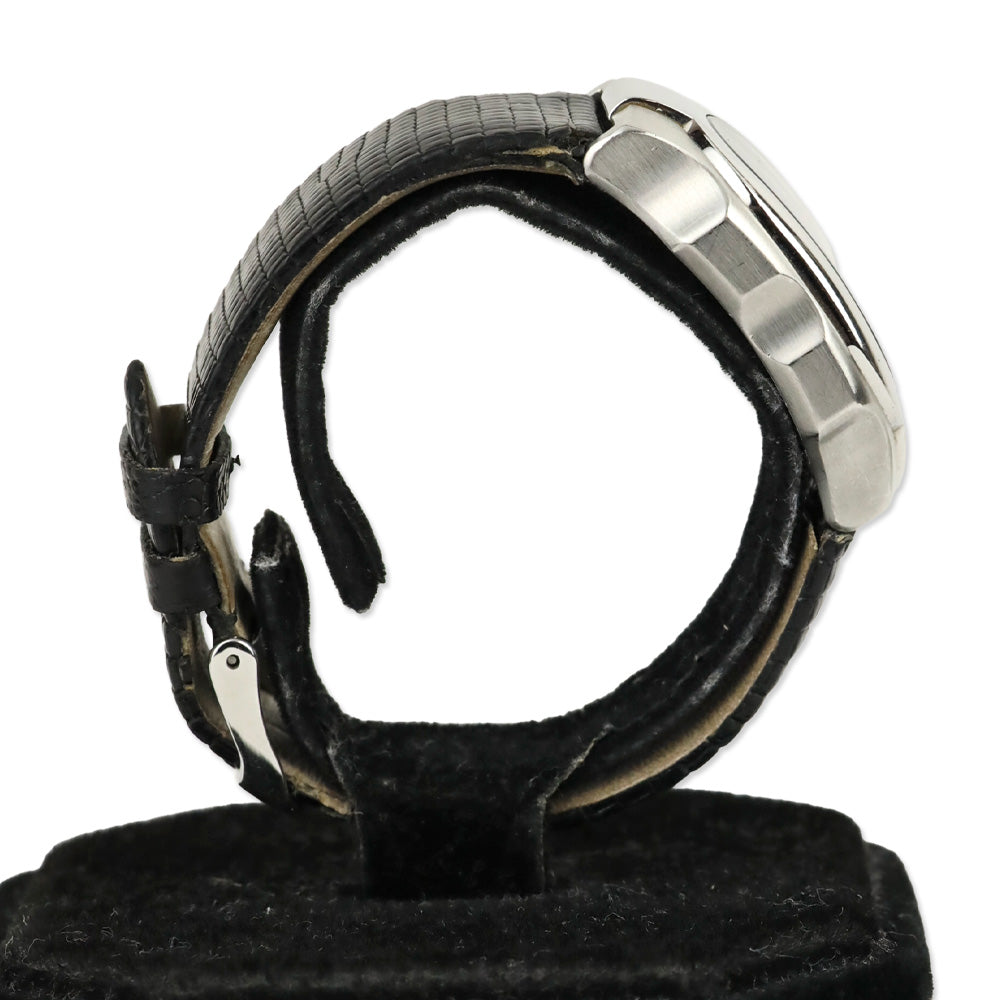 Philip Stein Teslar Watch with Black Lizard Embossed Leather Band