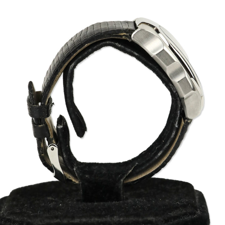 Philip Stein Teslar Watch with Black Lizard Embossed Leather Band