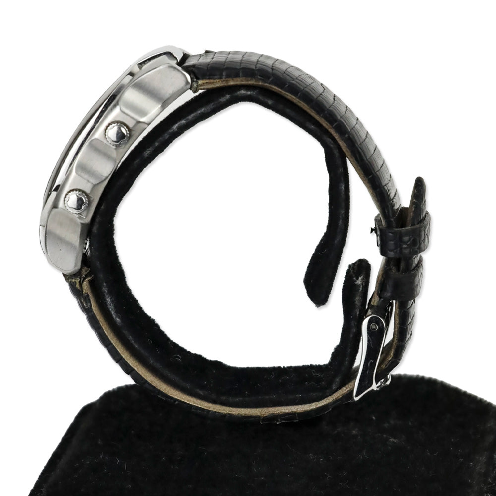 Philip Stein Teslar Watch with Black Lizard Embossed Leather Band