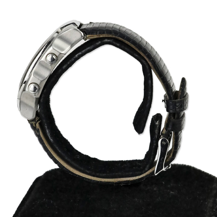 Philip Stein Teslar Watch with Black Lizard Embossed Leather Band
