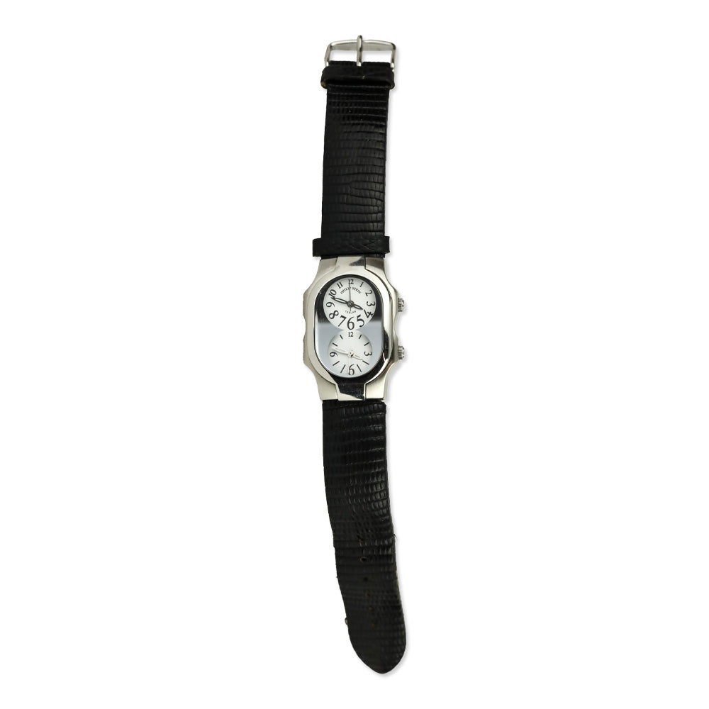 Philip Stein Teslar Watch with Black Lizard Embossed Leather Band