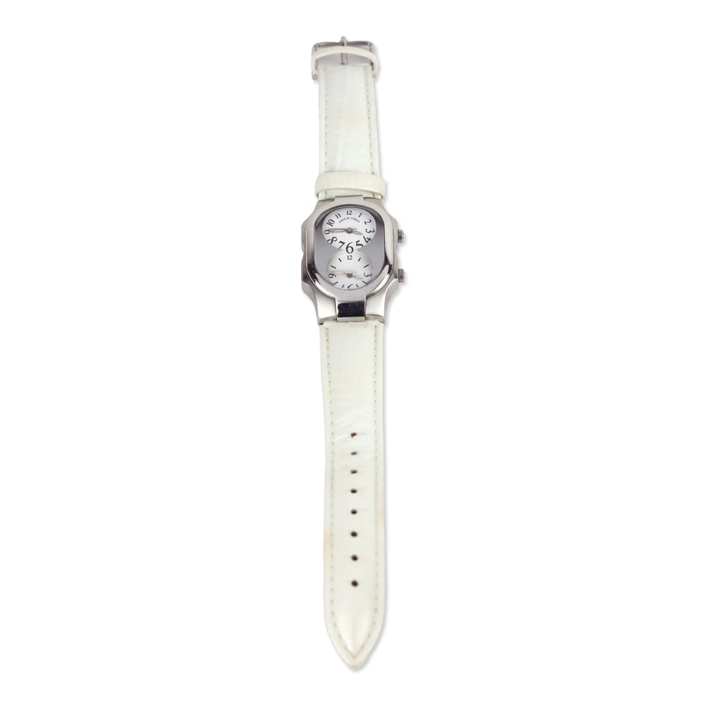 Philip Stein Teslar Watch with White Leather Band