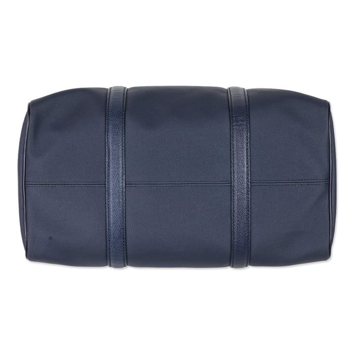 Piero Guidi Blue Coated Canvas Top Handle Satchel