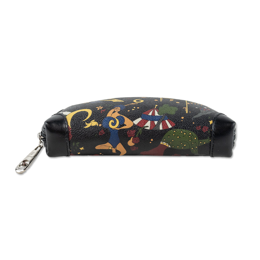 Piero Guidi Magic Circus Black Coated Canvas Cosmetic Pouch