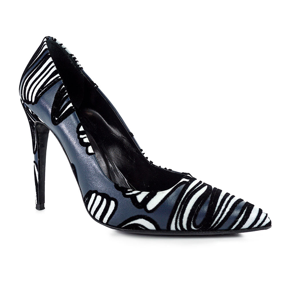 Pierre Hardy Navy & White Pointed Toe Pumps