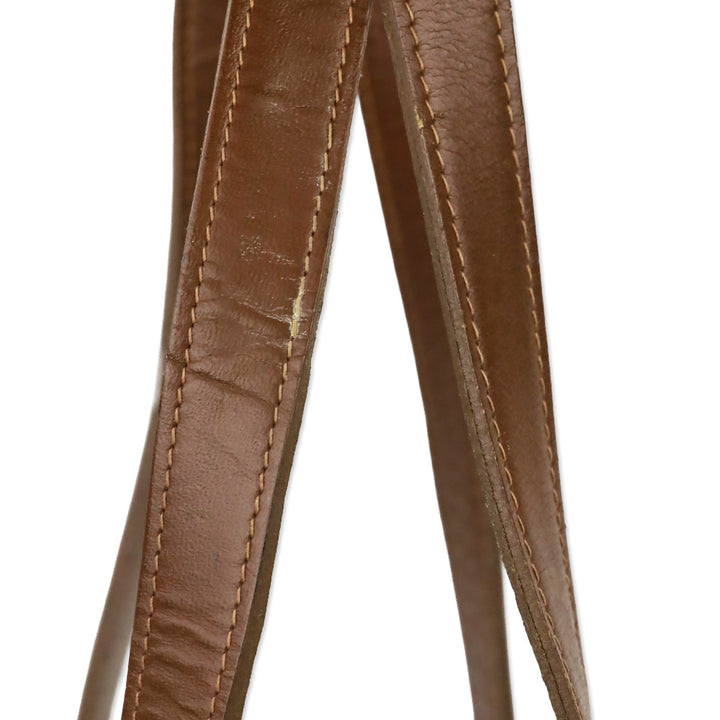 Pierre Cardin Brown Beige Monogram Canvas Barrel Bag