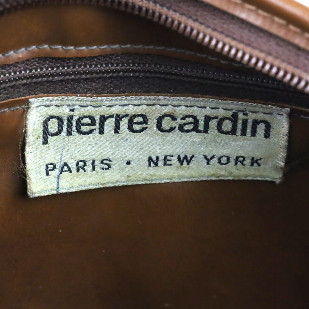 Pierre Cardin Brown Beige Monogram Canvas Barrel Bag