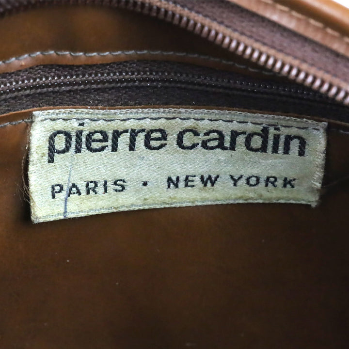 Pierre Cardin Brown Beige Monogram Canvas Barrel Bag